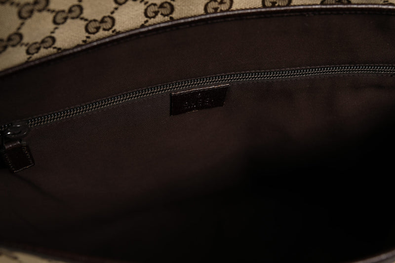 Gucci GG Canvas Flap Messenger Bag - Brown