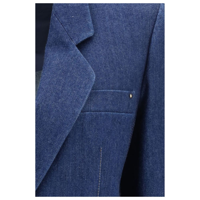 Giorgio Armani Blue Elastane Denim Jacket