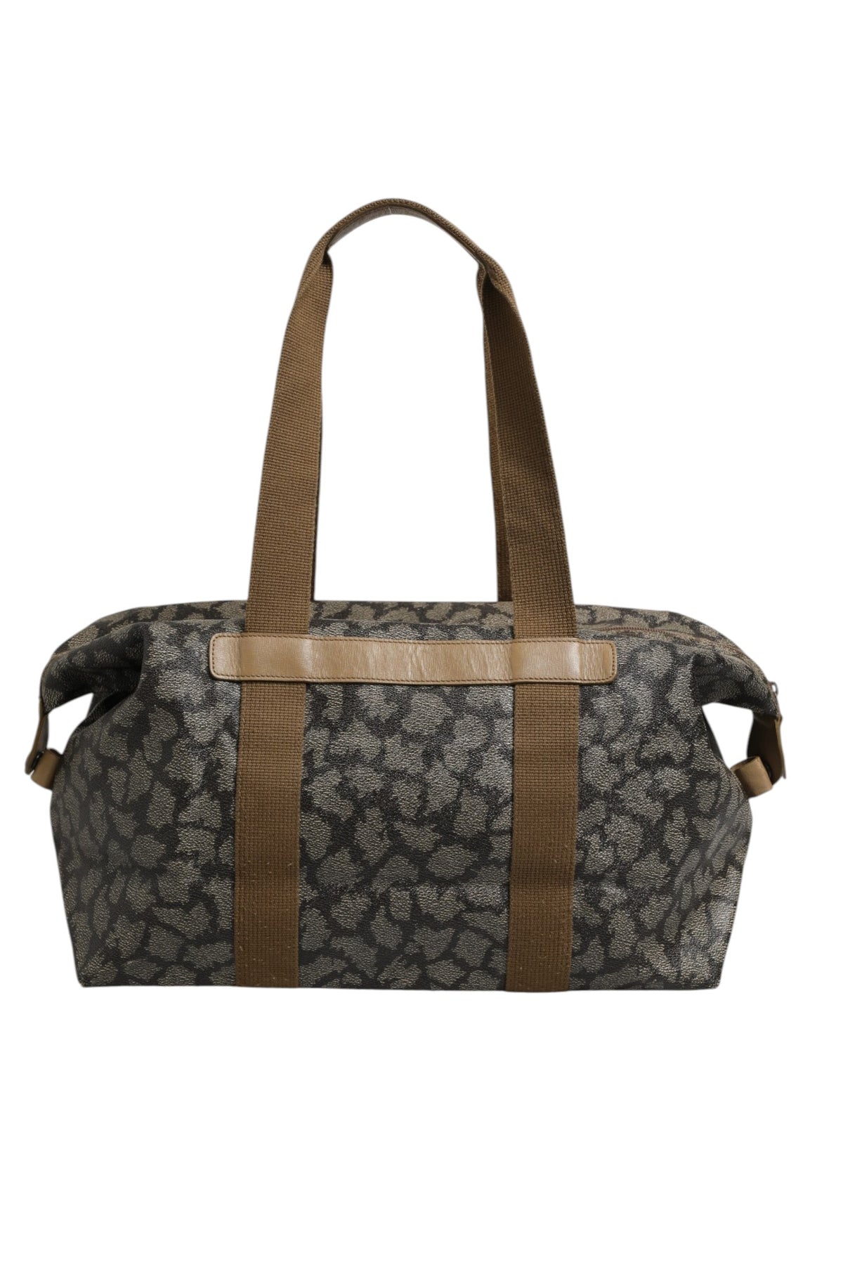 Saint Laurent Green and Brown Pattern Canvas Duffel Bag
