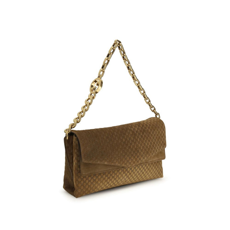 Gucci Beige Suede Leather Handbag - Iconic GG Design