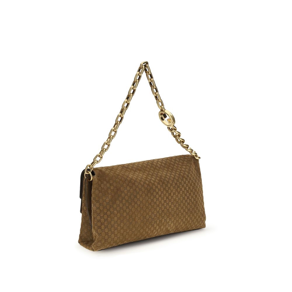 Gucci Beige Suede Leather Handbag - Iconic GG Design