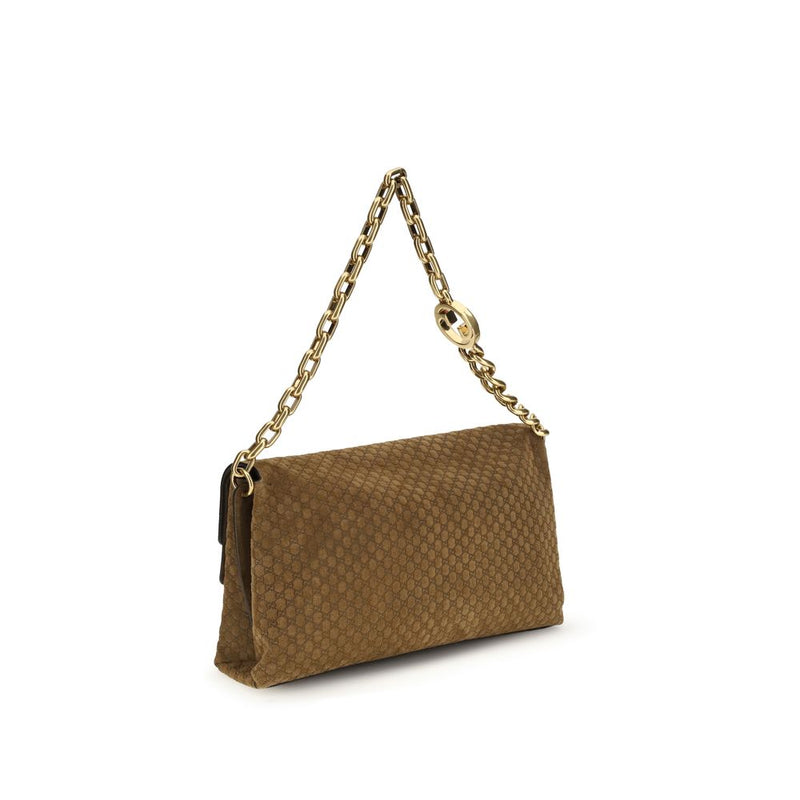 Gucci Beige Suede Leather Handbag - Iconic GG Design