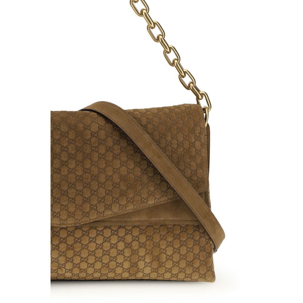 Gucci Beige Suede Leather Handbag - Iconic GG Design