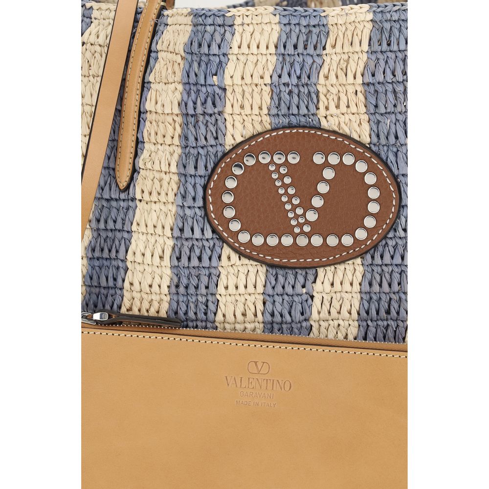 Valentino Garavani Multicolor Raffia Bucket Bag