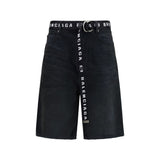 Bermuda Shorts en Coton Noir Balenciaga