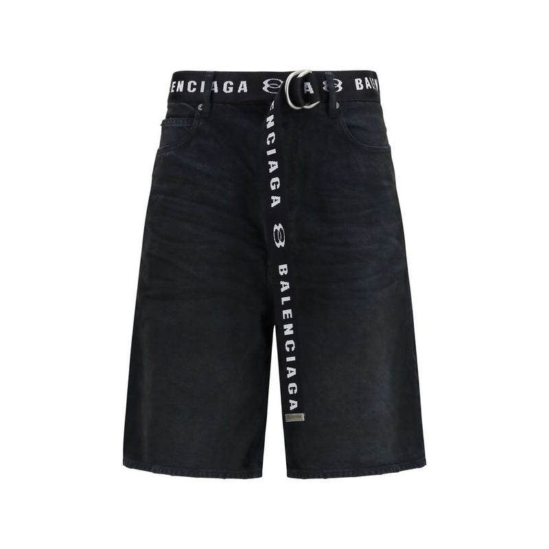 Balenciaga Black Cotton Bermuda Shorts - Contemporary Design