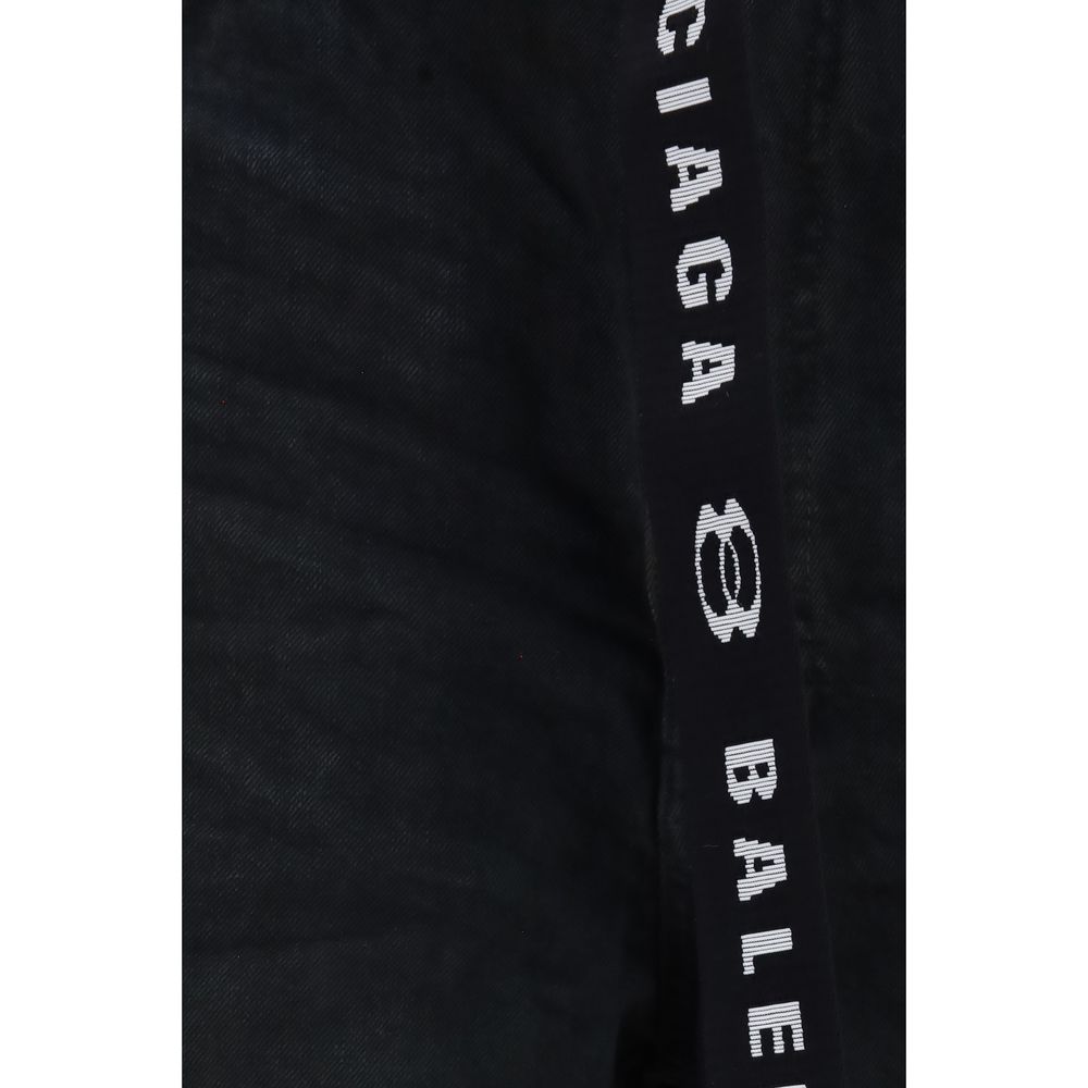 Bermuda Shorts en Coton Noir Balenciaga