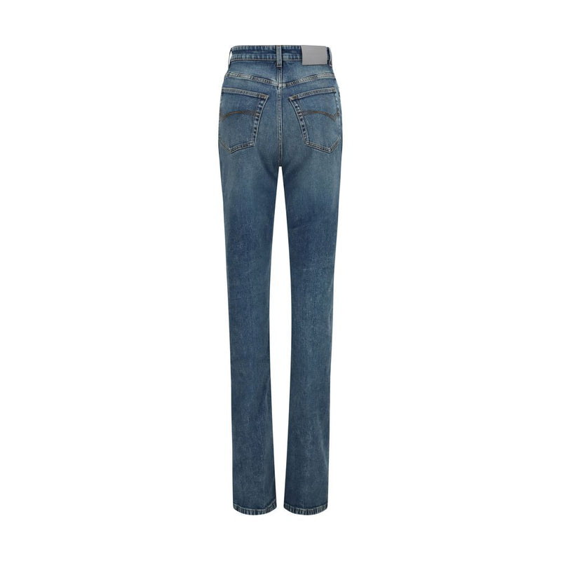 Balenciaga Blue Cotton High-Waisted Jean