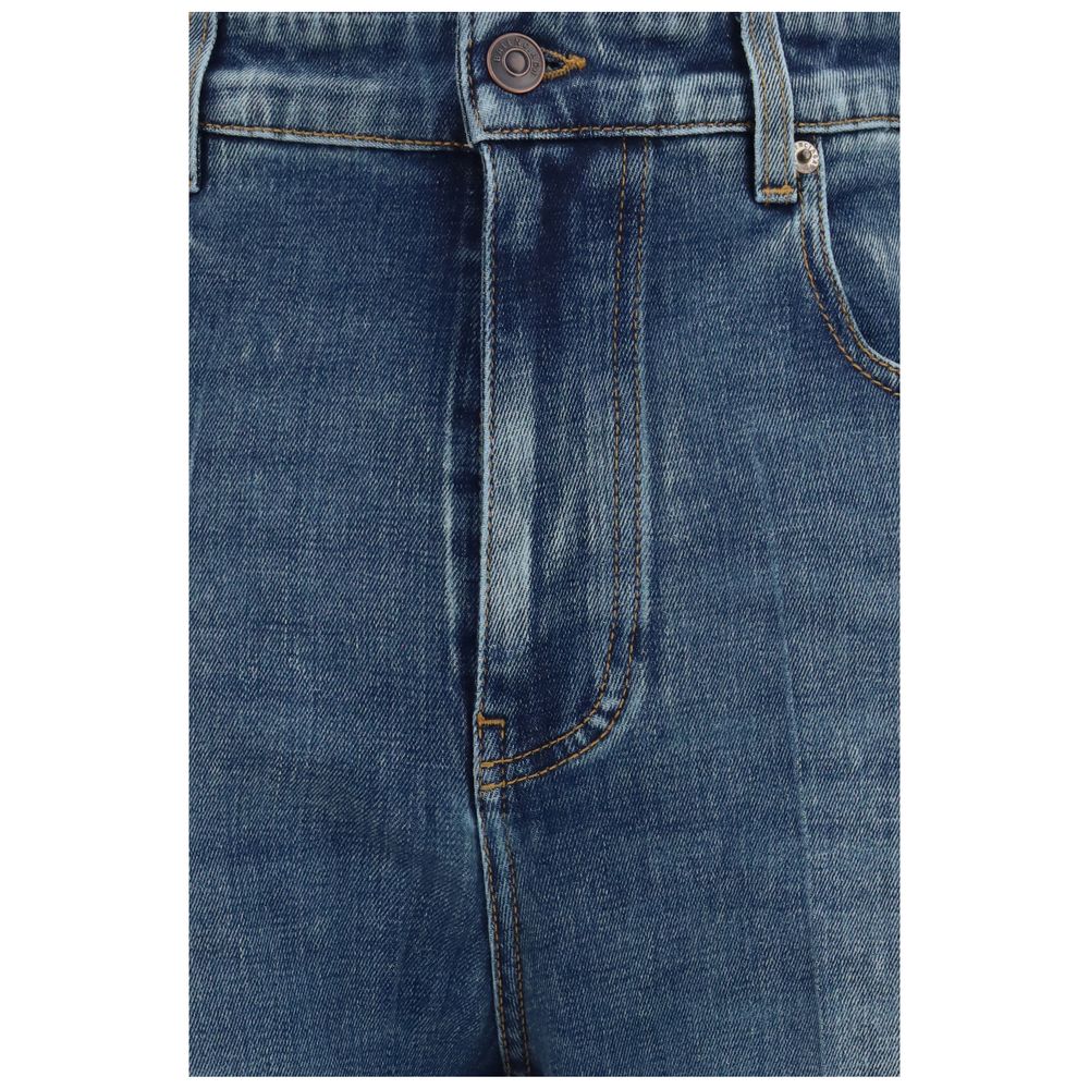 Balenciaga Blue Cotton High-Waisted Jean