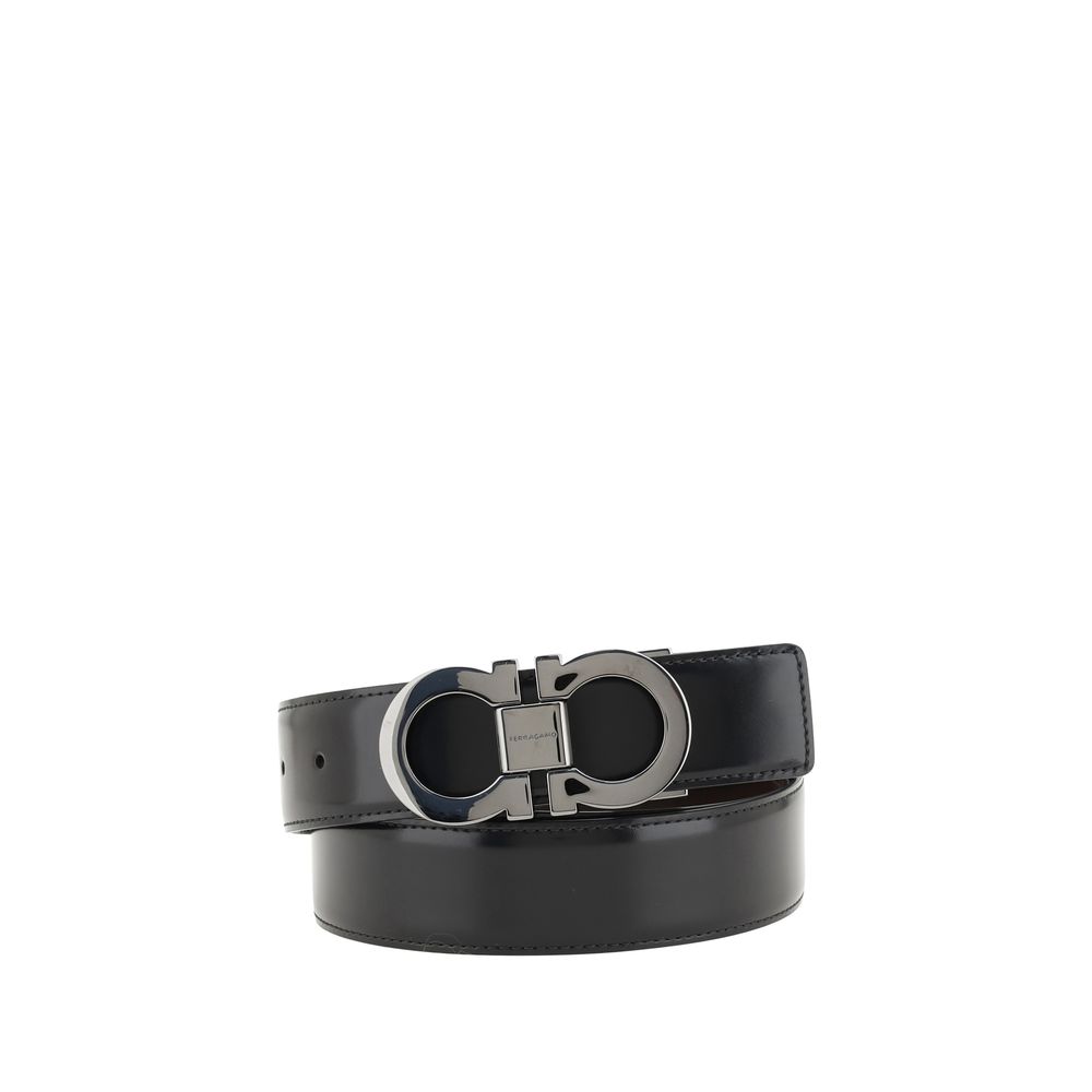 Ferragamo Zwarte Kalfsleren Bos Taurus Normale Riem