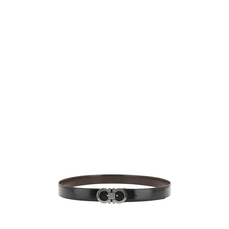 Ferragamo Black Calf Leather Bos Taurus Regular Belt