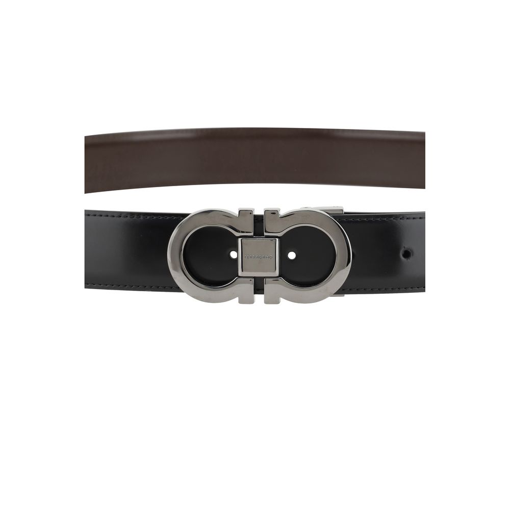 Ferragamo Zwarte Kalfsleren Bos Taurus Normale Riem