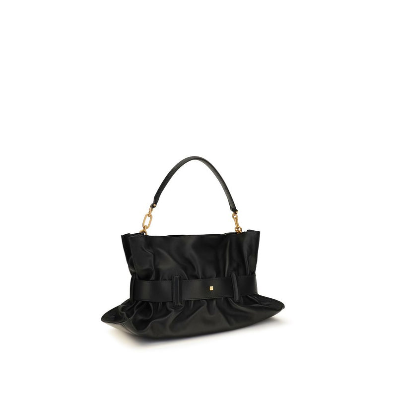 Balmain Black Calf Leather Bos Taurus Shoulder Bag