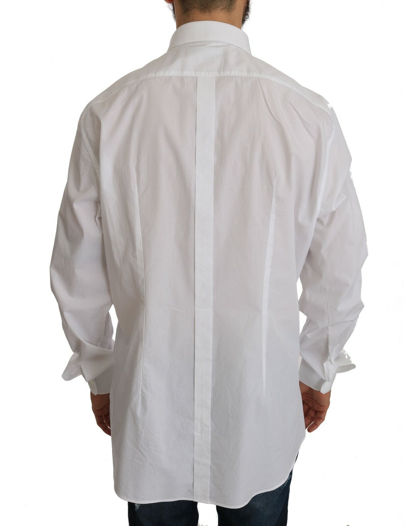 Dolce & Gabbana GOLD Slim Fit White Cotton Dress Shirt