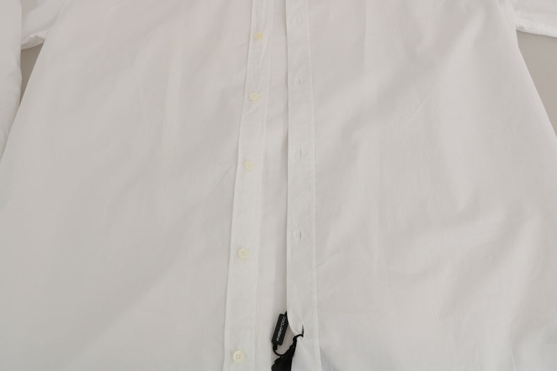 Dolce & Gabbana GOLD Slim Fit White Cotton Dress Shirt