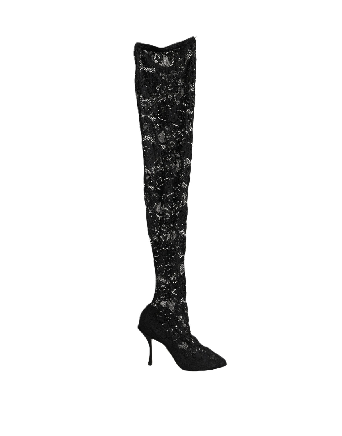 Dolce & Gabbana Taormina Black Lace Socks Boots