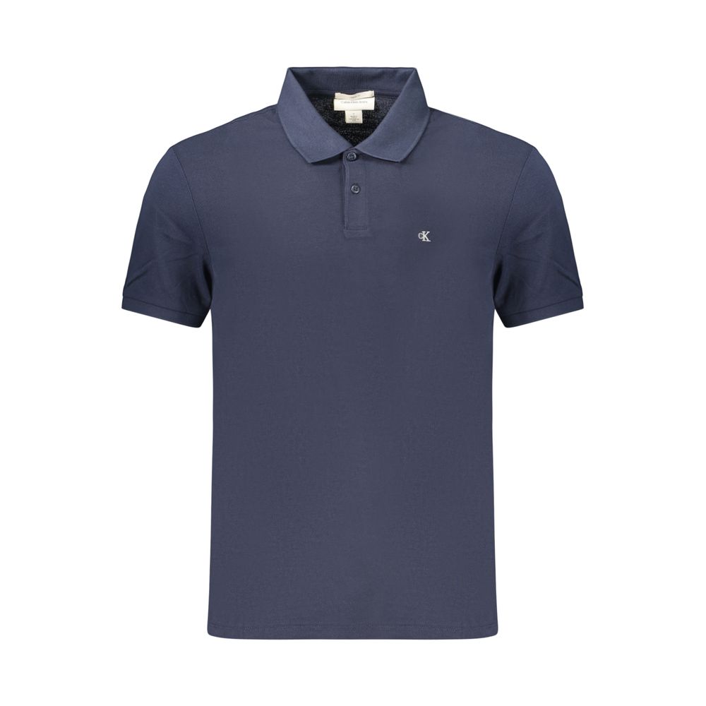 Calvin Klein Blauw Katoenen Herenpoloshirt