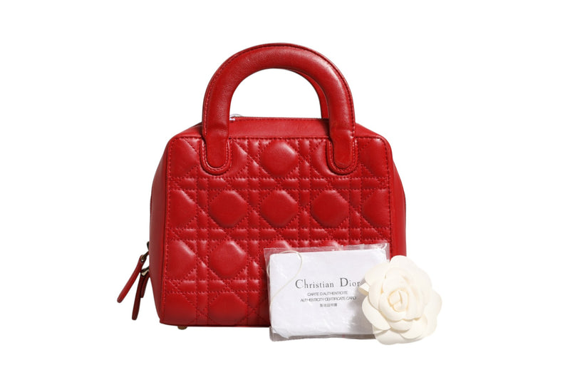 Christian Dior Small Dior Toujours Bag en Cuir Macrocannage Noir
