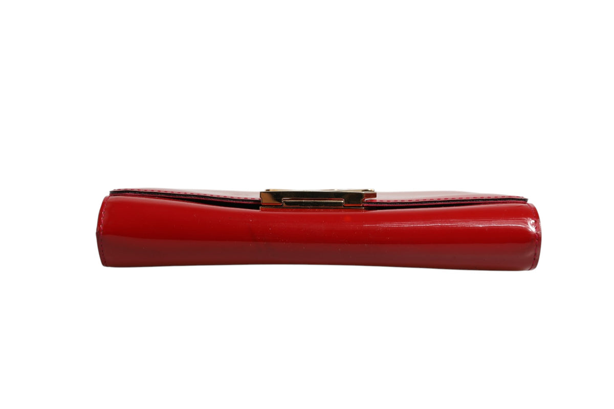 Portefeuille chaîne Louis Vuitton Louise PM en cuir verni rouge