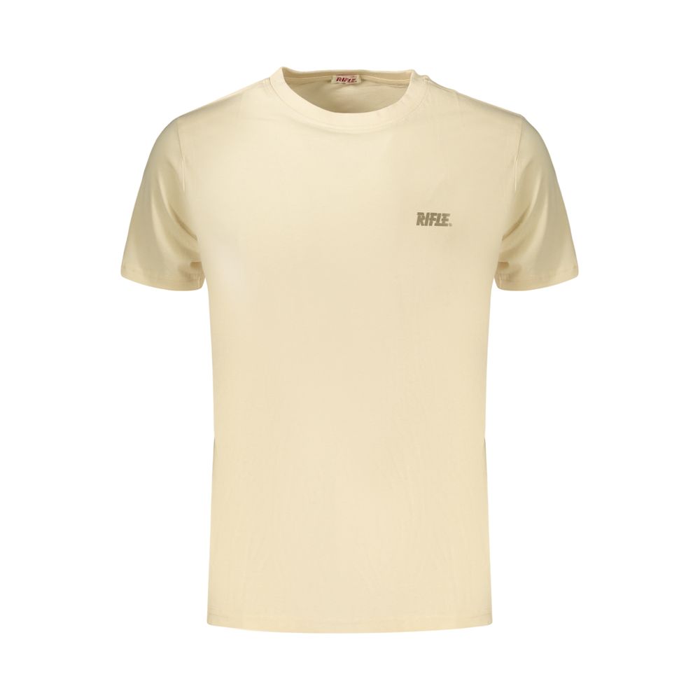 Rifle Beige Cotton Men's T-Shirt - Trendy & Comfortable