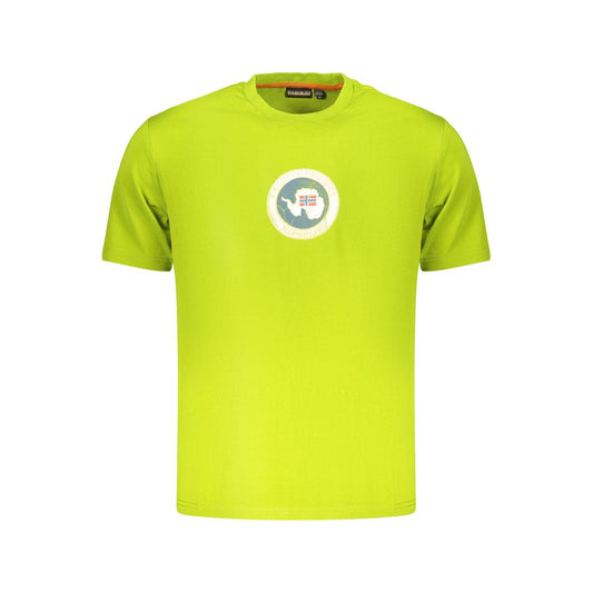 Napapijri Green Cotton Men's T-Shirt - Stylish & Sustainable