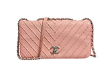 Chanel Small Classic Double Flap Bag in Light Pink Chevron