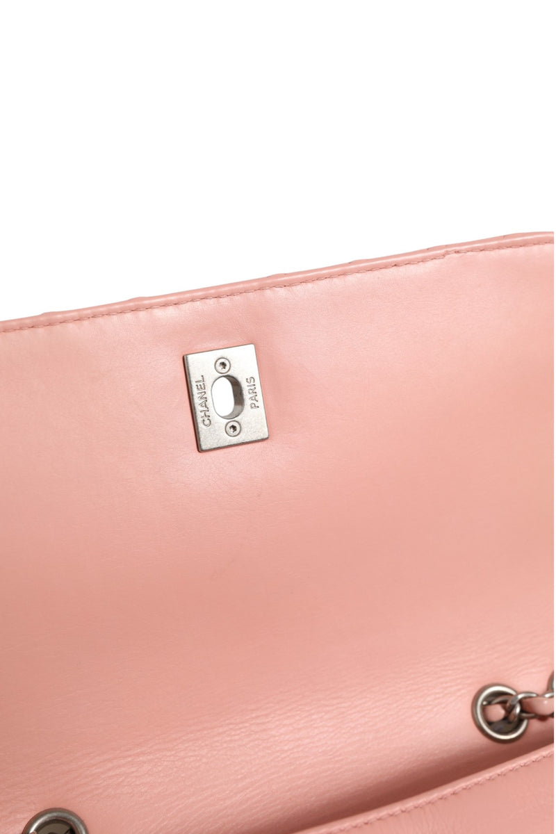 Chanel Small Classic Double Flap Bag in Light Pink Chevron