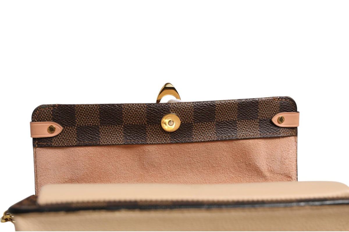 Portefeuille Louis Vuitton Damier Ebene Vavin à chaîne
