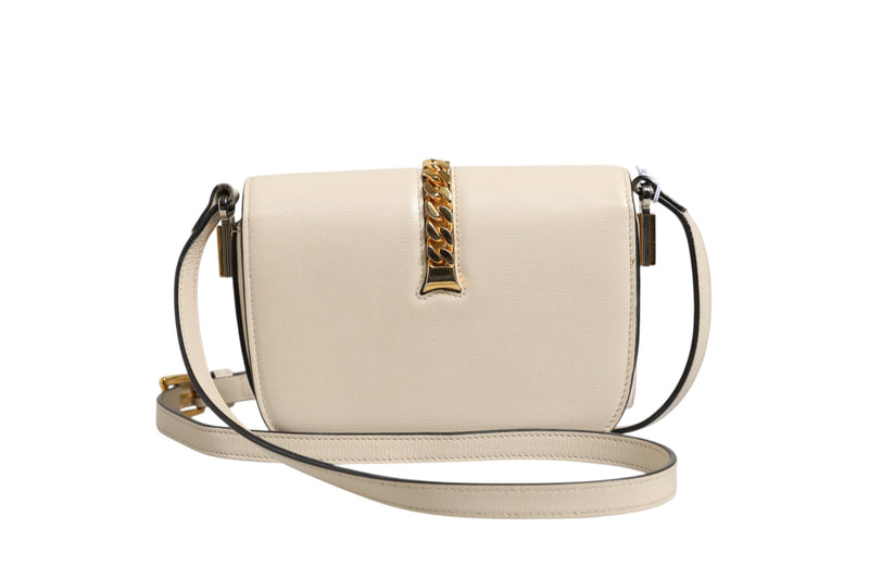 Gucci Sylvie 1969 Mini Leather Shoulder Bag - Off White