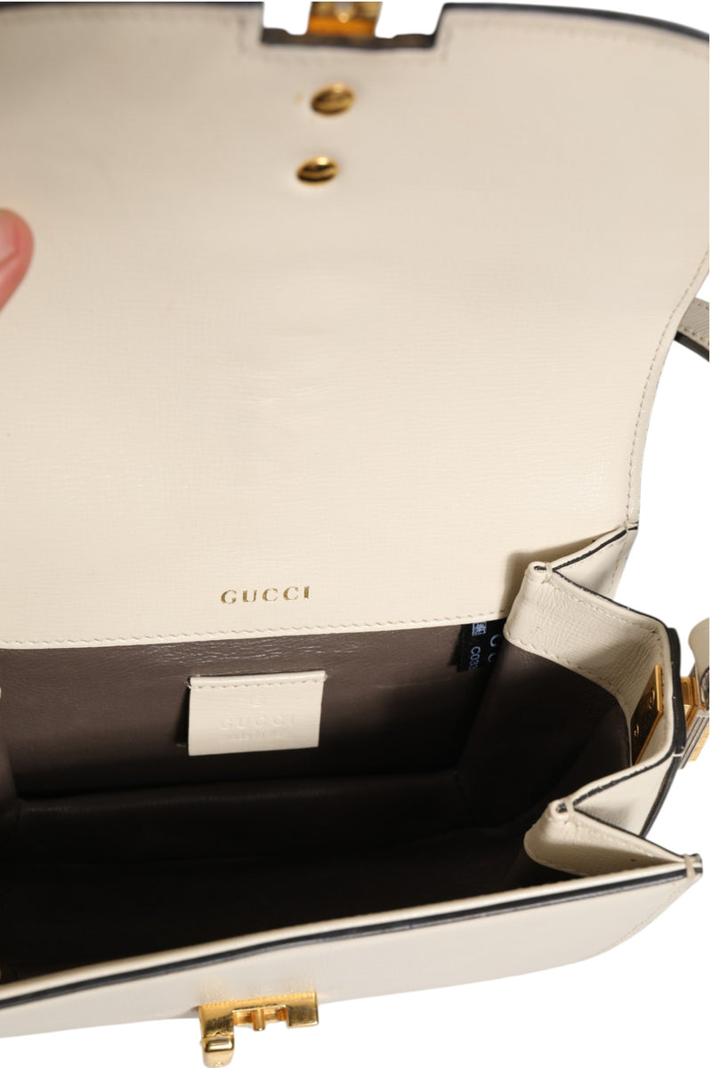 Gucci Sylvie 1969 Mini Leather Shoulder Bag - Off White