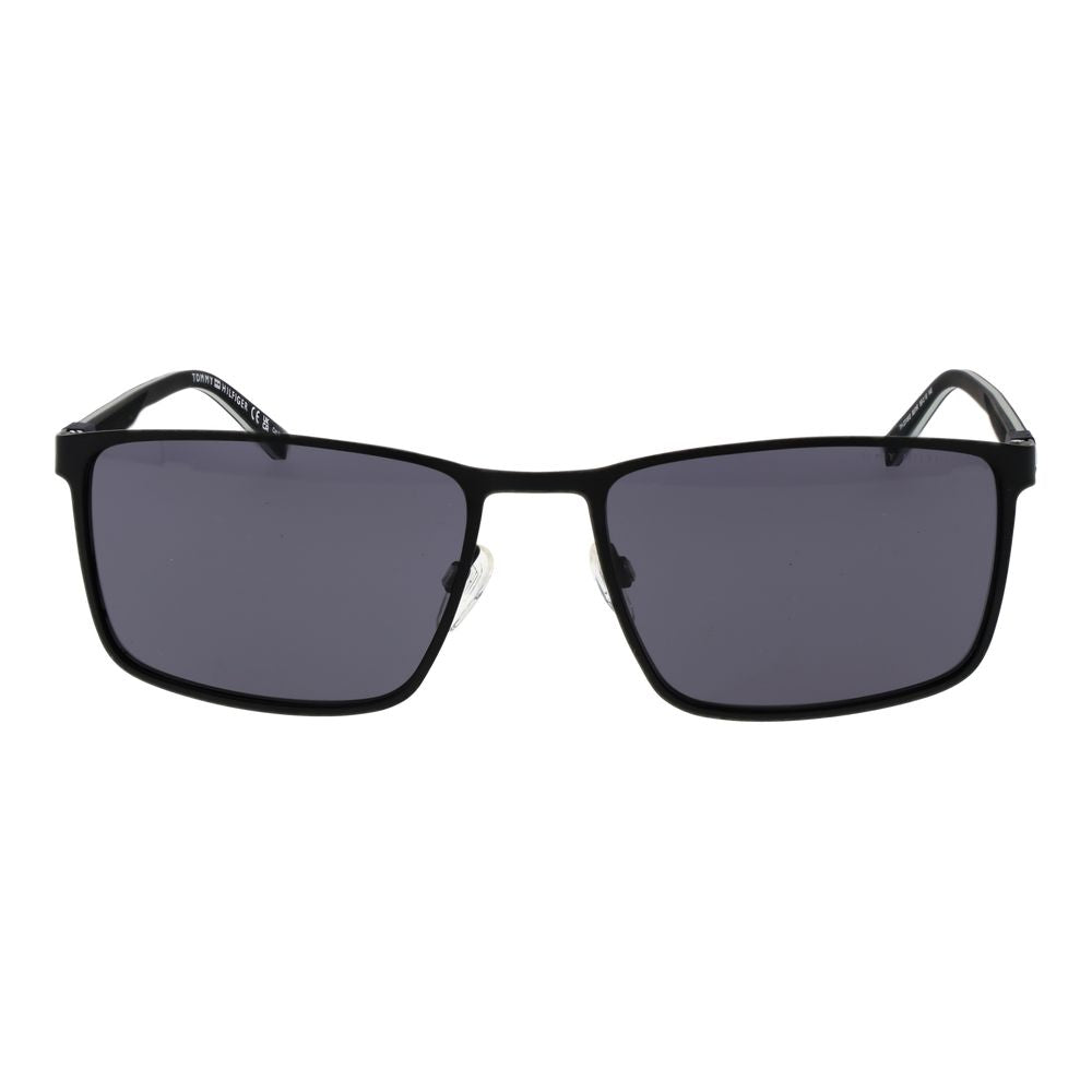 Lunettes de soleil en métal noir Tommy Hilfiger