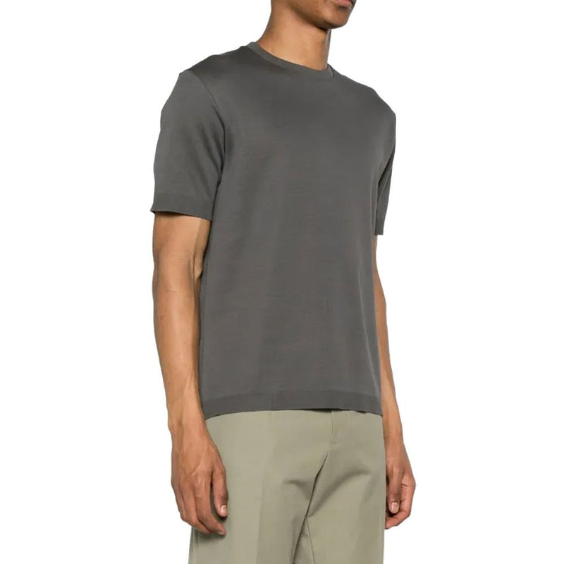 Herno Gray Cotton and Silk T-Shirt for Men