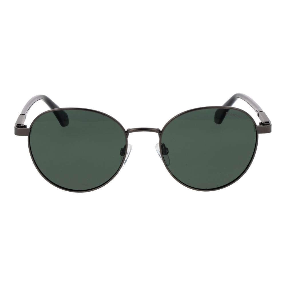 Lunettes de soleil Polaroid grises en métal pour hommes