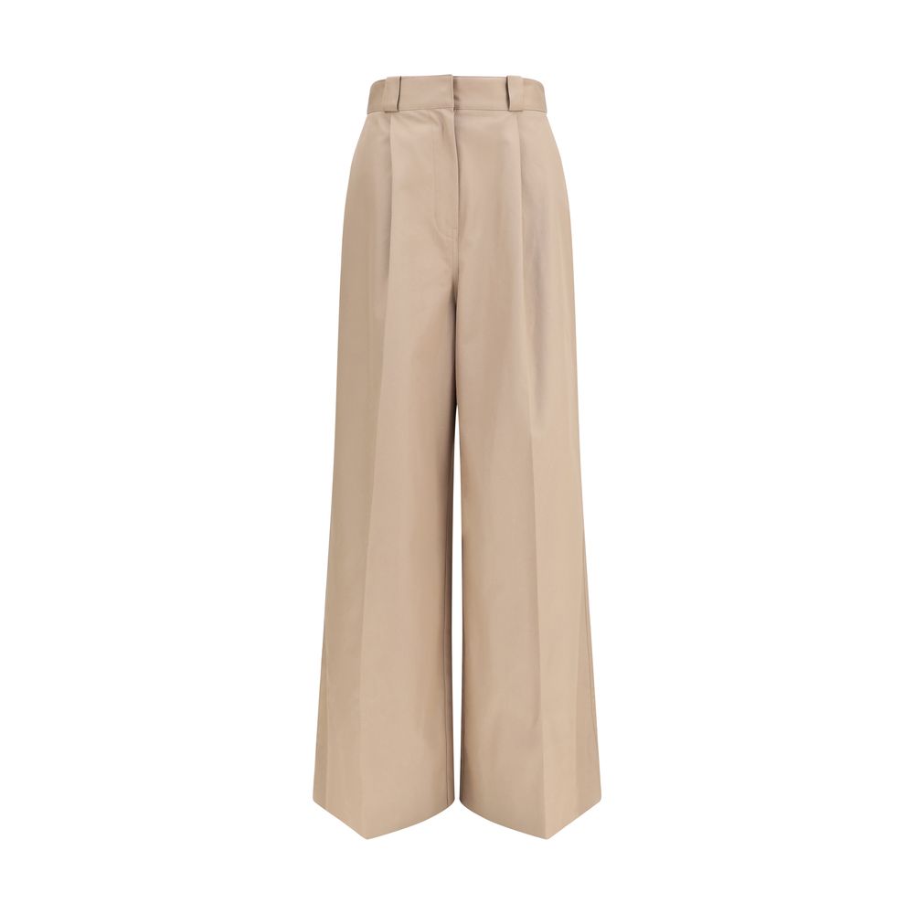 Pantalon Flare en Coton Beige Balenciaga