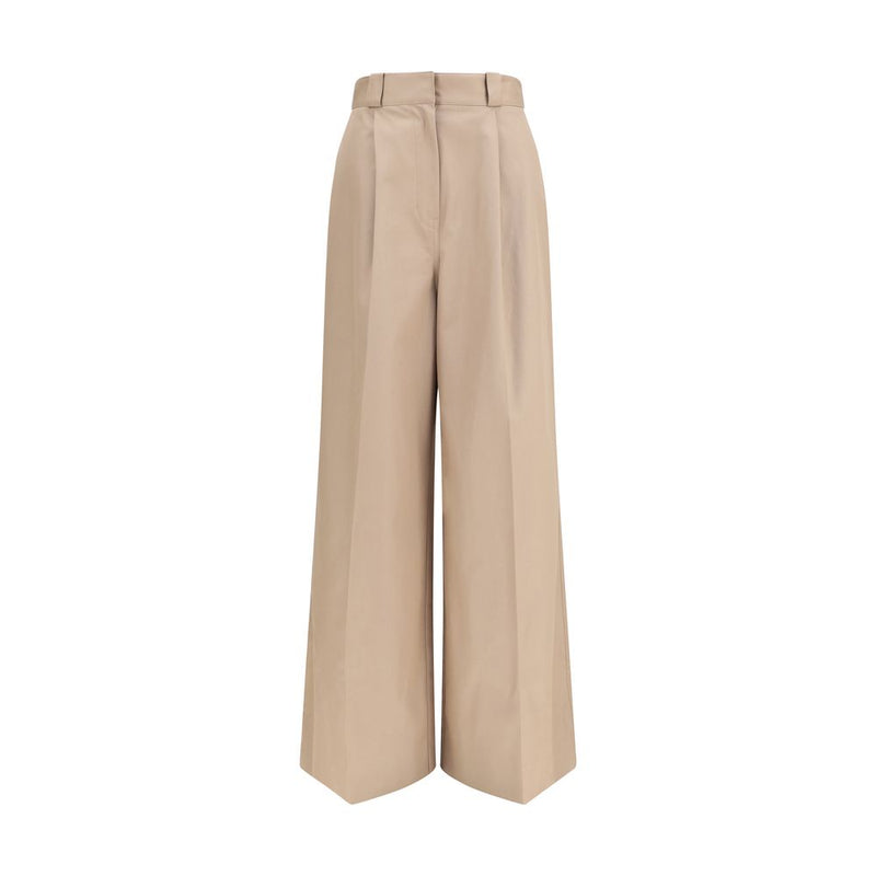 Pantalon Flare en Coton Beige Balenciaga