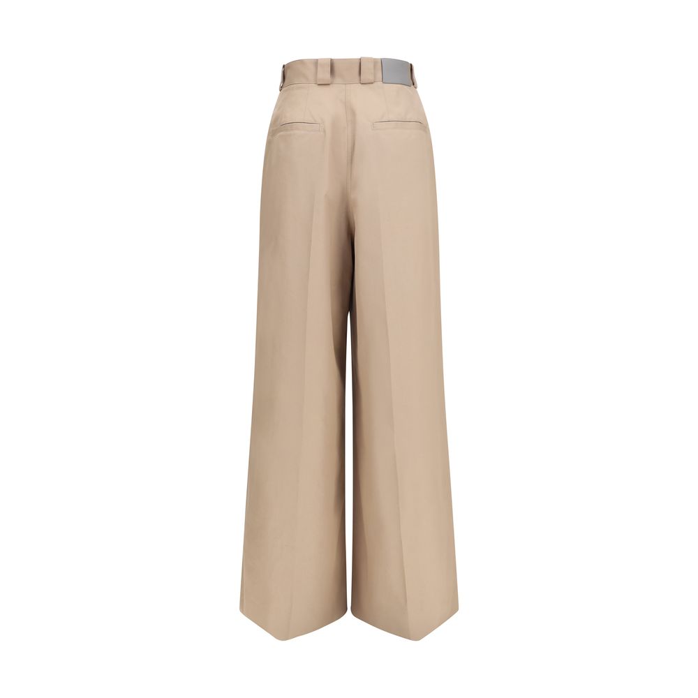 Pantalon Flare en Coton Beige Balenciaga