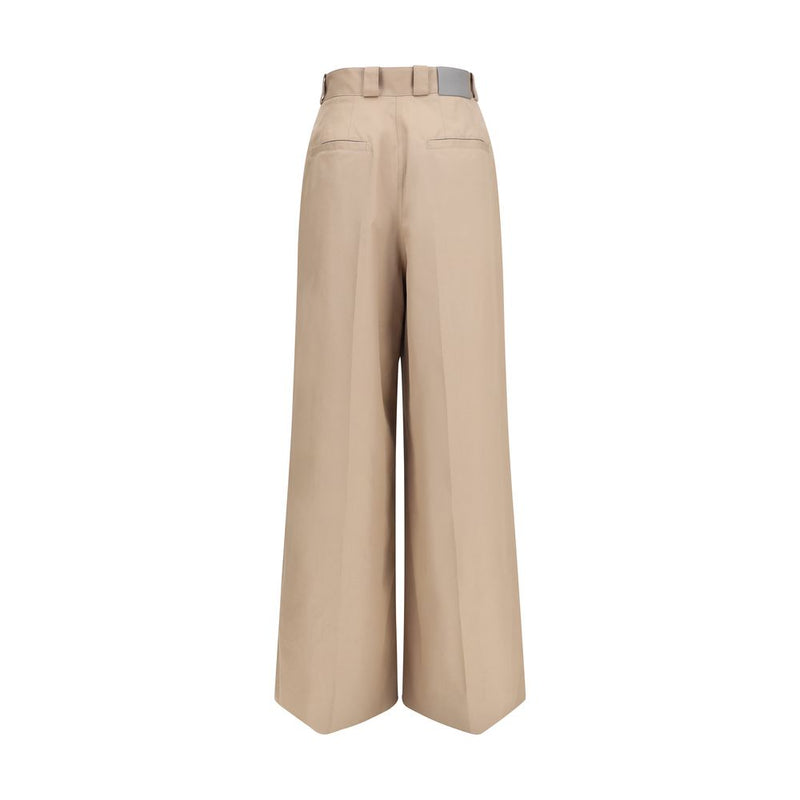 Pantalon Flare en Coton Beige Balenciaga