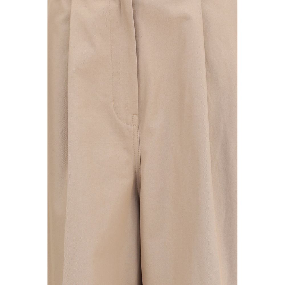 Pantalon Flare en Coton Beige Balenciaga