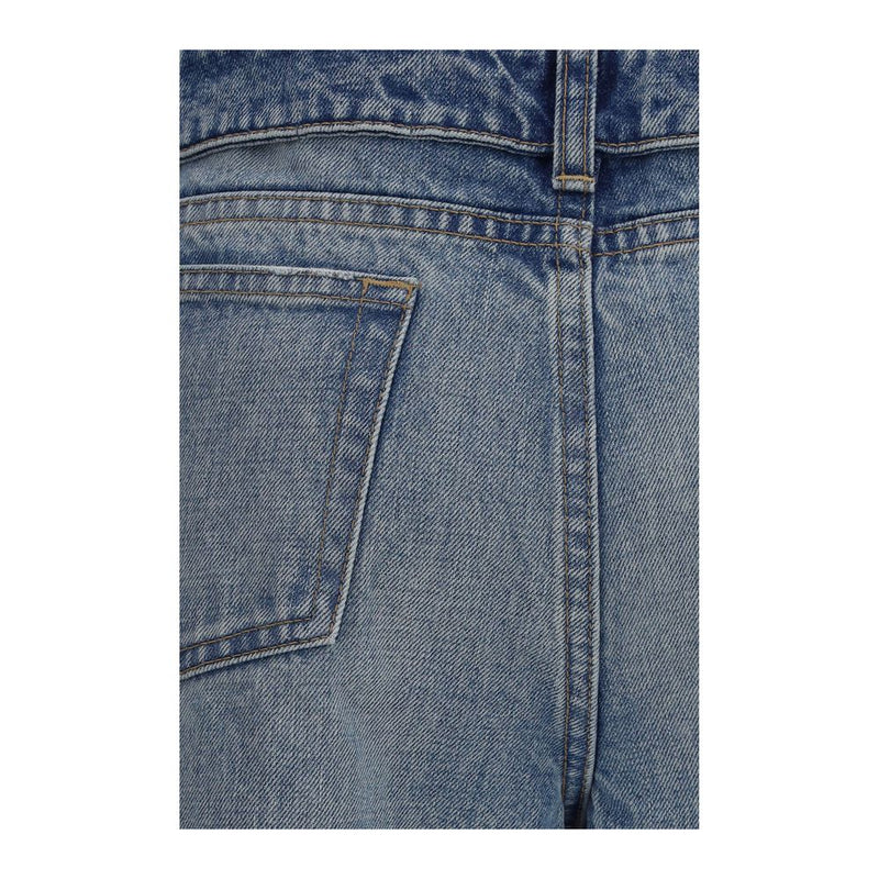 Alexander McQueen Blue Cotton Straight-Leg Jeans for Women