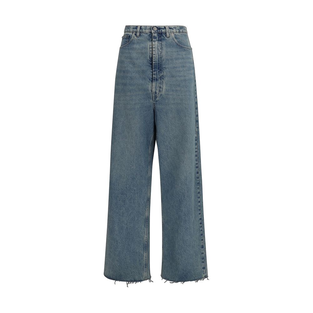 Maison Margiela Blue Cotton High-Waisted Jeans for Women