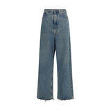 Maison Margiela Blue Cotton High-Waisted Jeans for Women