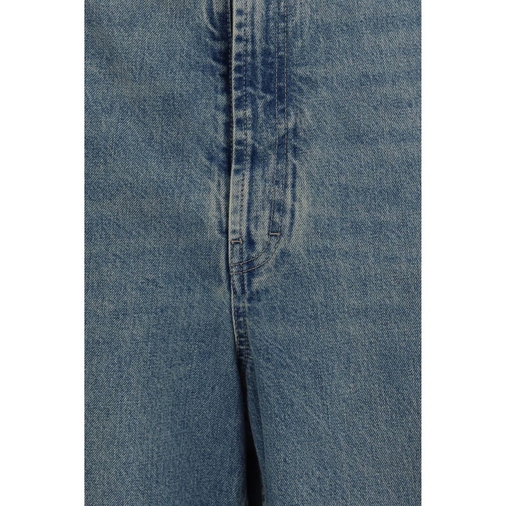 Maison Margiela Blue Cotton High-Waisted Jeans for Women