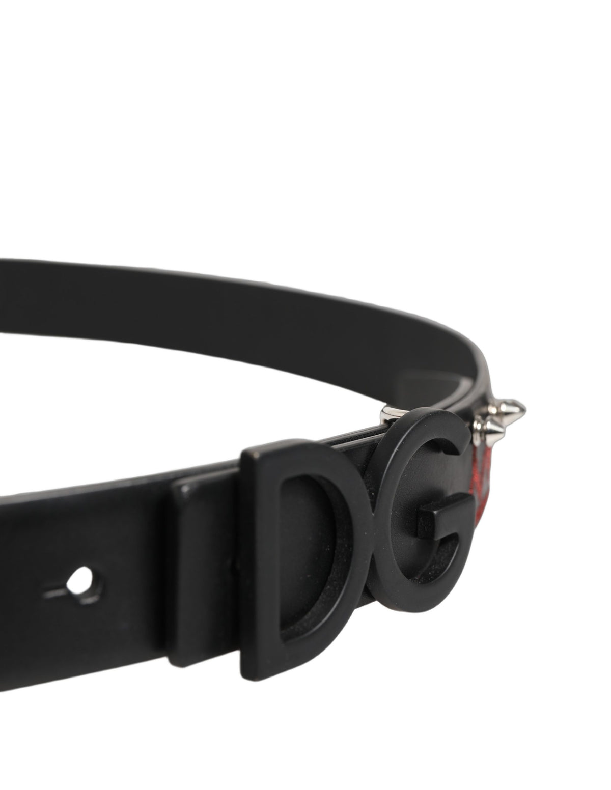 Dolce & Gabbana Black Leather Prince Crown Logo Buckle Belt