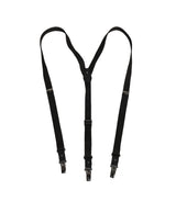 Dolce & Gabbana Black Cotton Leather Elastic Y-back Suspender
