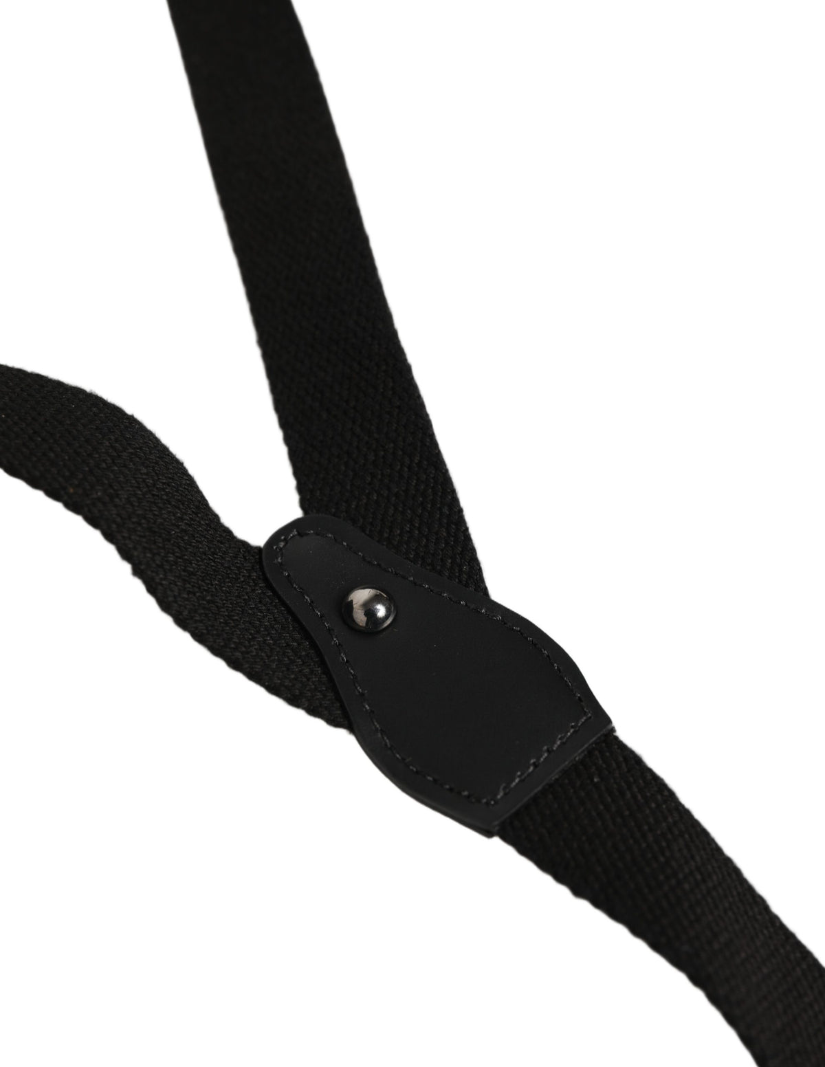Dolce & Gabbana Black Cotton Leather Elastic Y-back Suspender