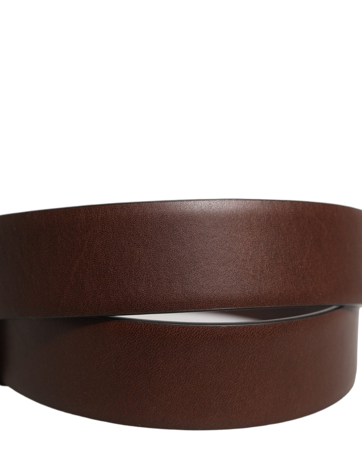 Dolce & Gabbana Brown Calfskin Leather Belt with Gold Buckle