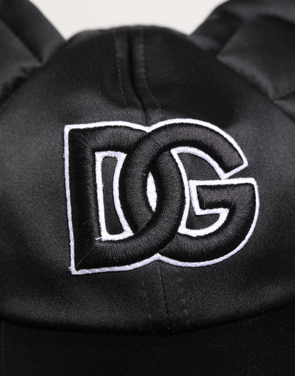 Dolce & Gabbana Men Black Velvet Animal Ears Baseball Cap Hat