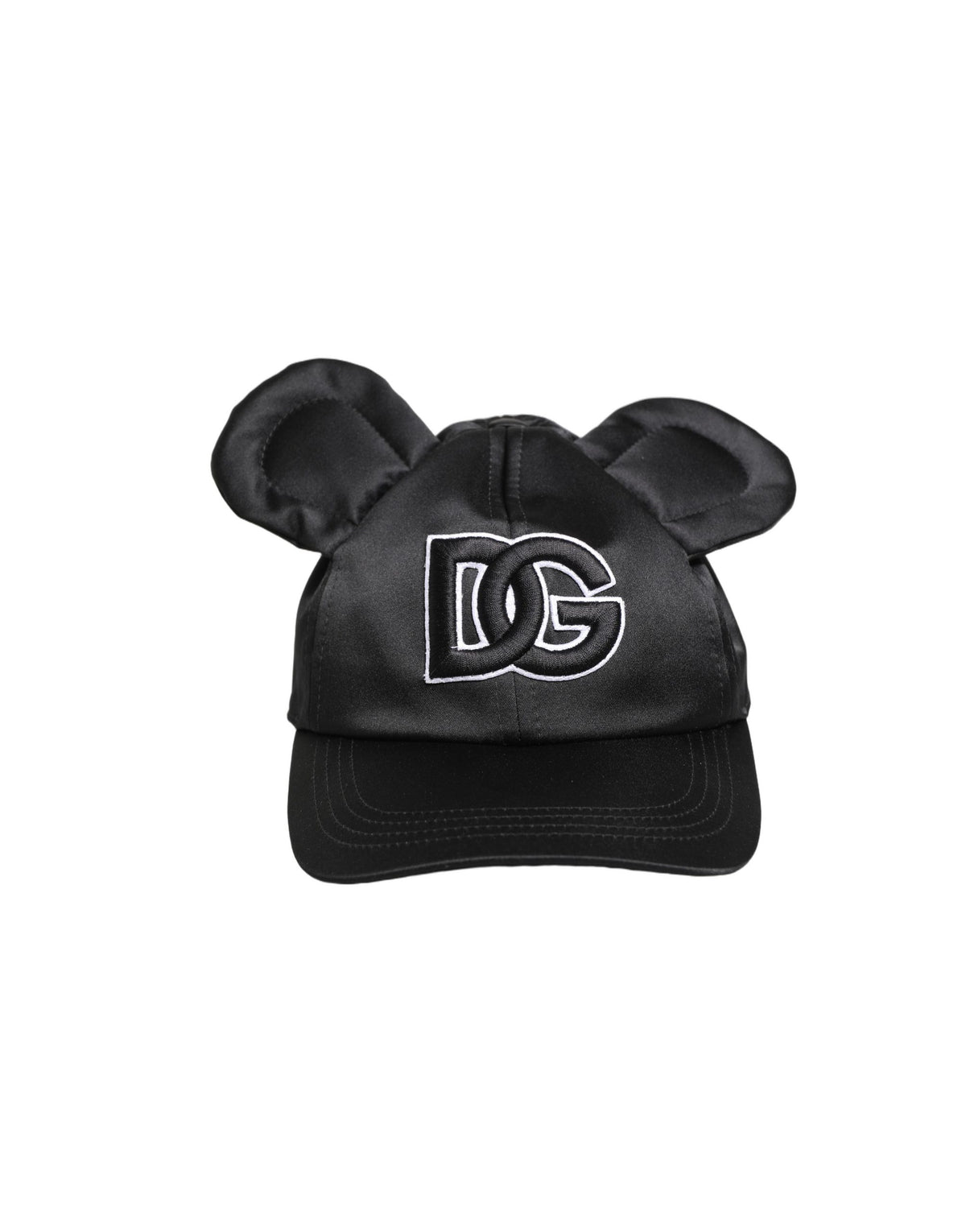 Dolce & Gabbana Men Black Velvet Animal Ears Baseball Cap