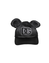 Dolce & Gabbana Men Black Velvet Animal Ears Baseball Cap