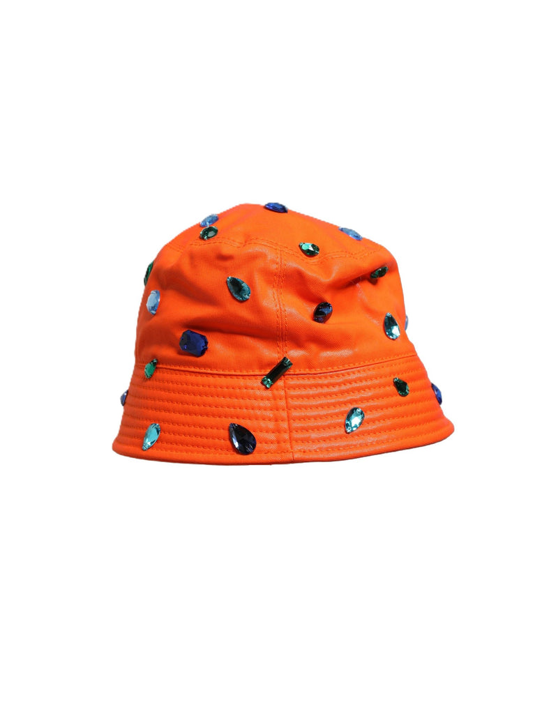 Dolce & Gabbana Orange Crystal Embellished Fisherman Hat